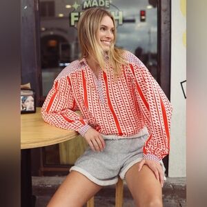 Paolina David Bowie Red Shirt